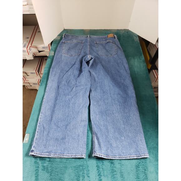 American Eagle Jeans Size 18 Womens Blue Stretch Pants Wide Leg Baggy Stove Pipe - Picture 11 of 14